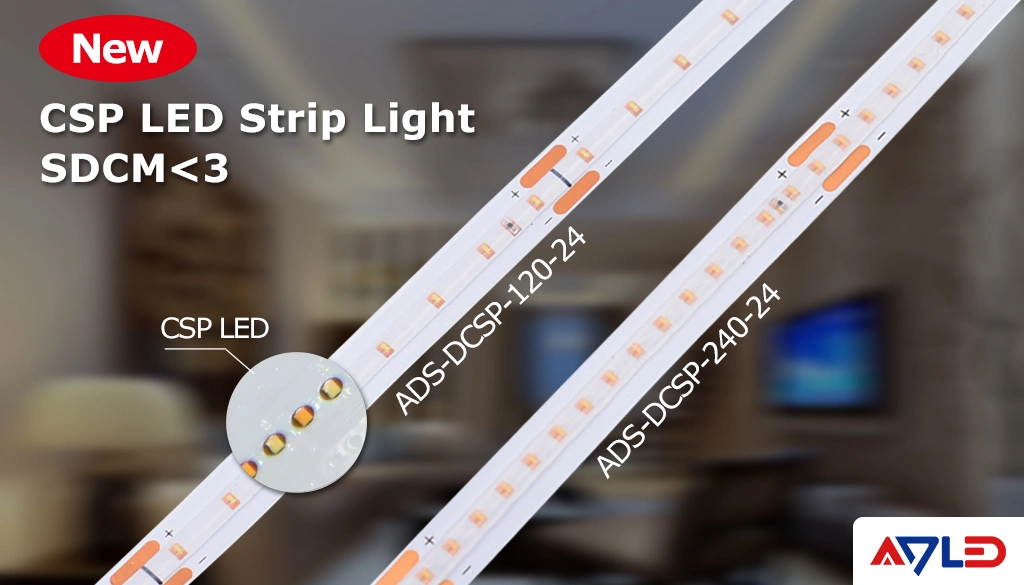 New DOT-Free Lighting Sdcm&lt;3 Slim Cuttable 3000K 4000K 6500K 24V 5m Flexible Smart Csp LED Strip Light for Room
