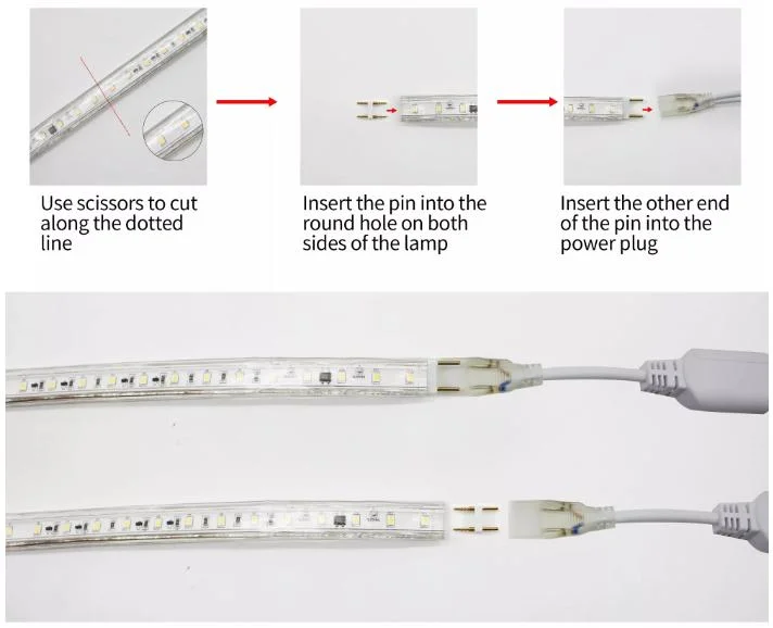 220V High Voltage Anti Glare 2835 LED Strip Light