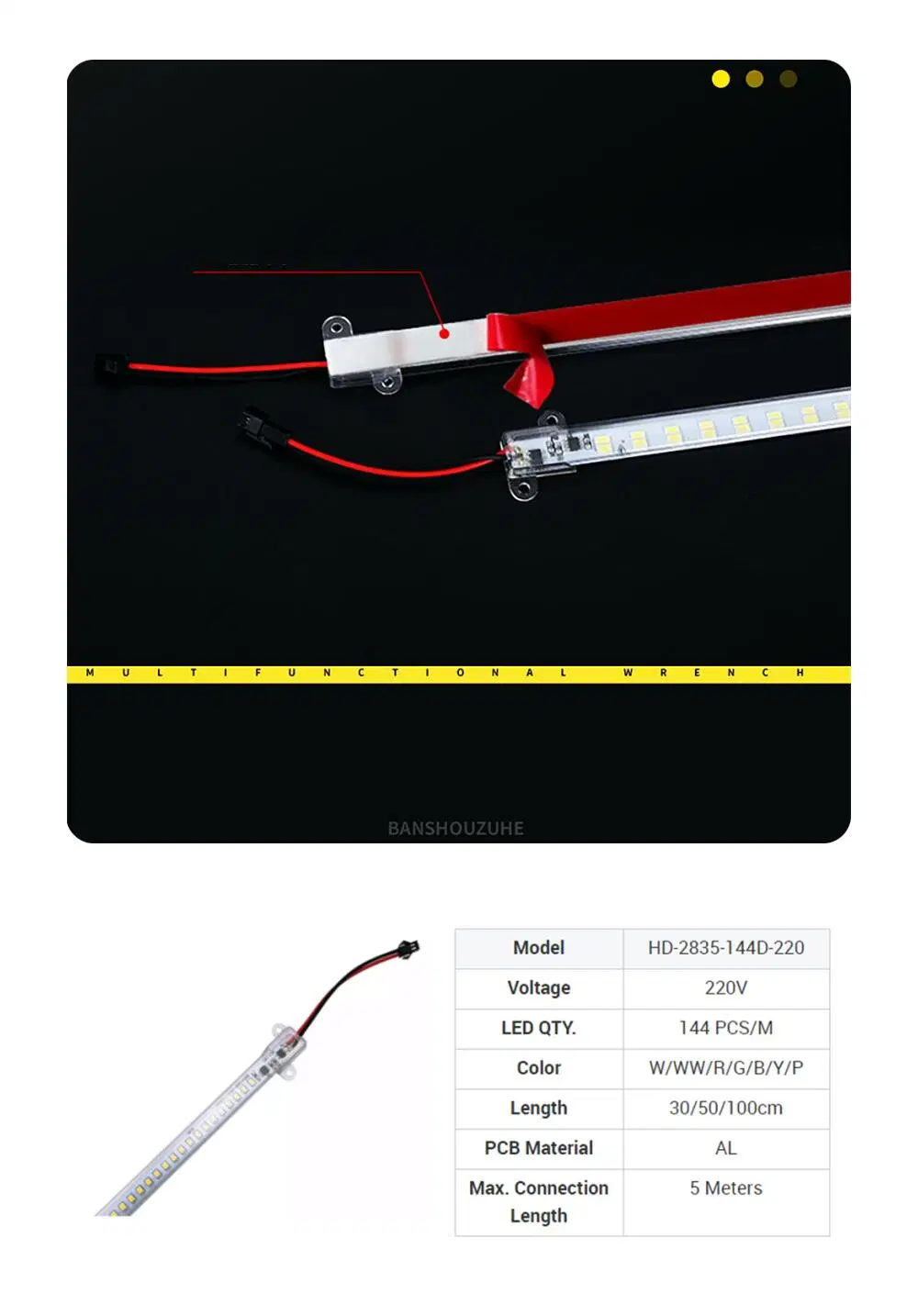 High Voltage AC220V Cabinet Light Closet Linear Rigid Bar LED Strip Bar Light for Display Showcase